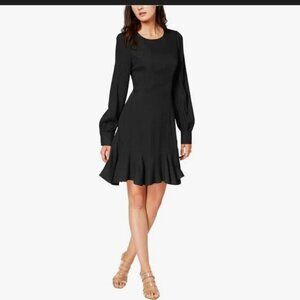 bar III Womens Solid Fit & Flare Dress, Black, Size 12 NEW WITH TAG!